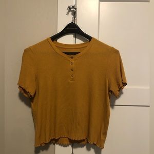 AEO Short sleeve shirt with buttons, yellow/orange